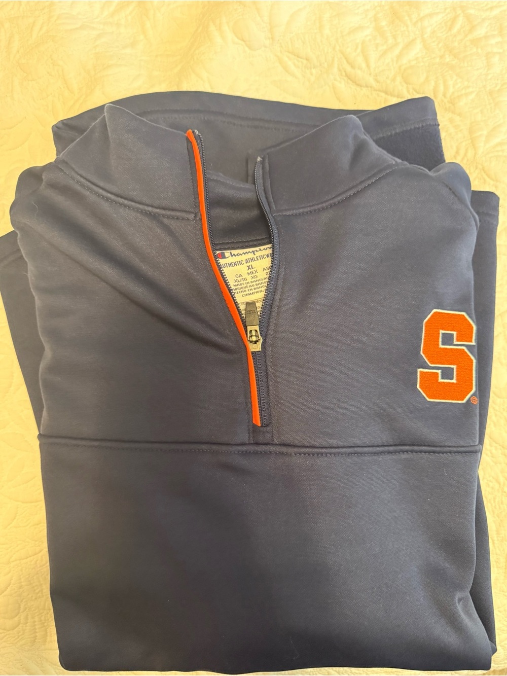 Champion Navy Quarter-Zip Sweatshirt Syracuse University
